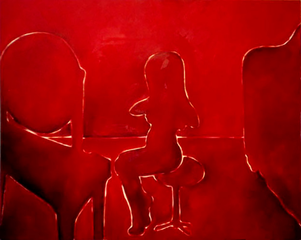 Red Mirror, a painting by Guido Vrolix
