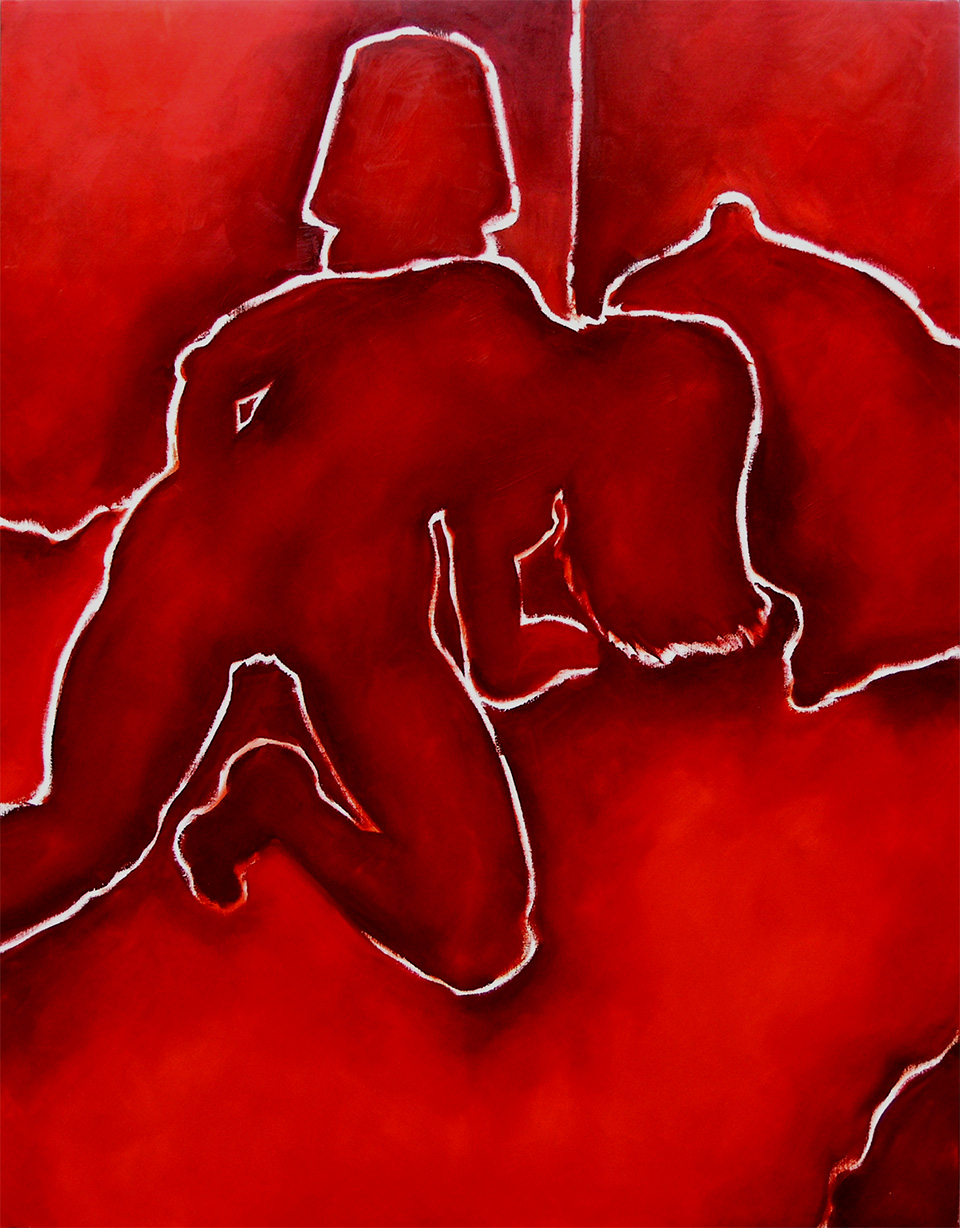 Red Nude, a painting by Guido Vrolix