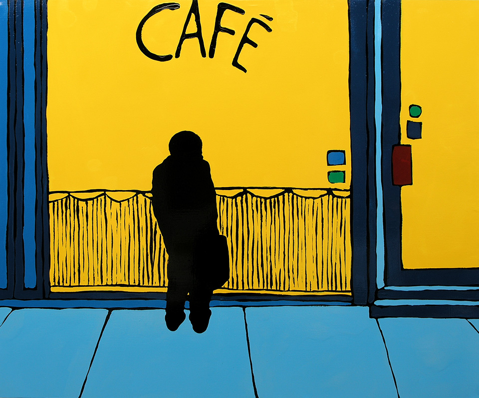 Café, a painting by Guido Vrolix