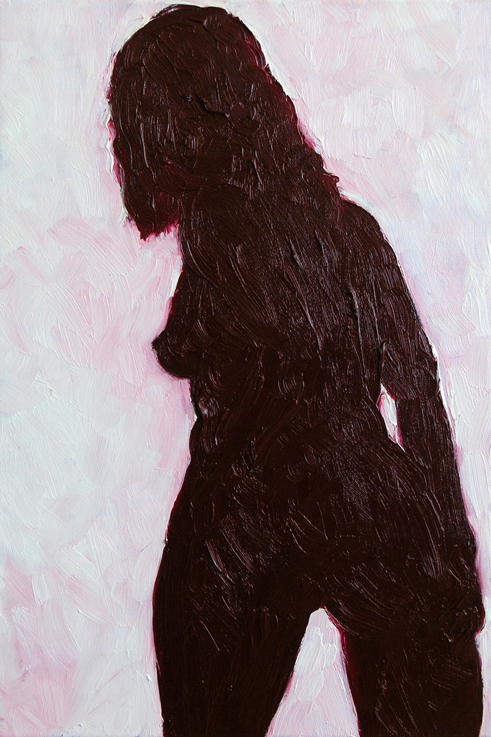 Nude in Dark Red, a painting by Guido Vrolix