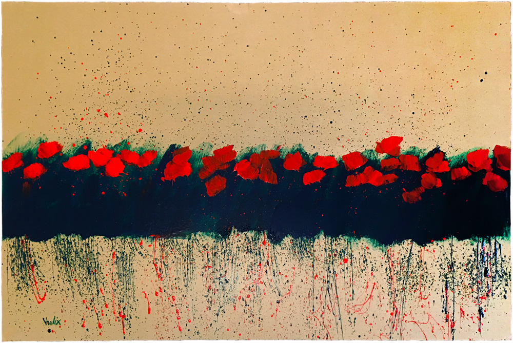 Poppy Field 1, a painting by Guido Vrolix