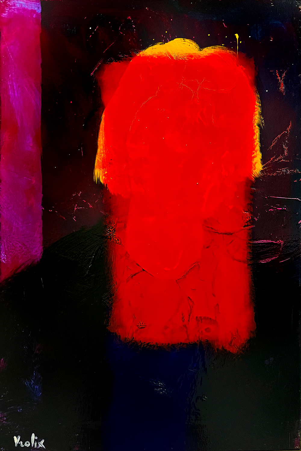 Self Portrait In Red. A painting by Guido Vrolix