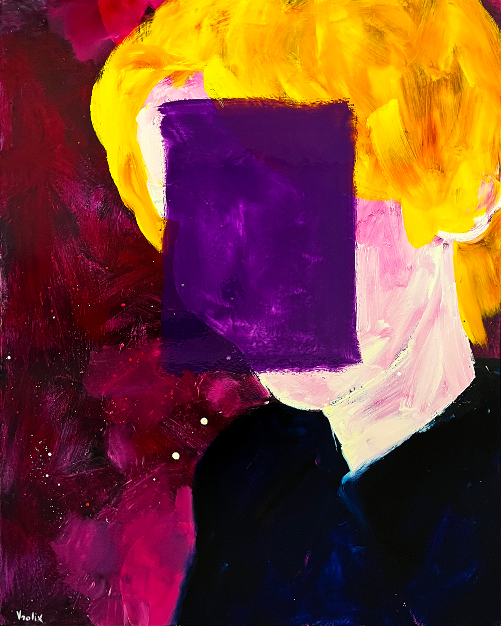 Self Portrait In Violet. A painting by Guido Vrolix