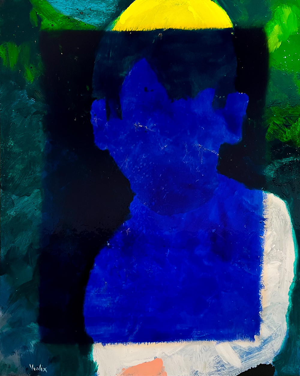 Self Portrait In Blue. A painting by Guido Vrolix