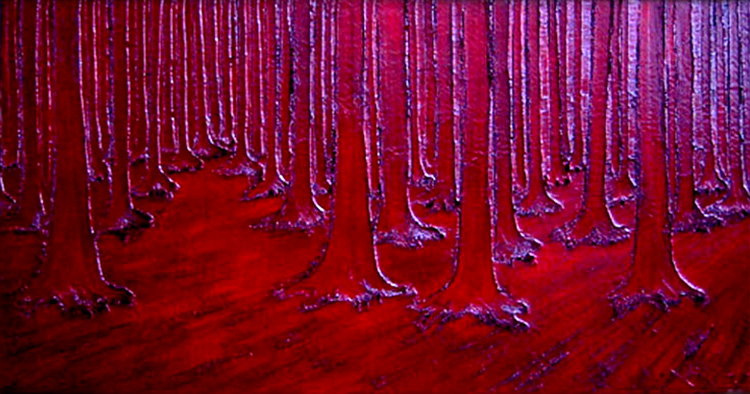 Red Woods, a painting by Guido Vrolix