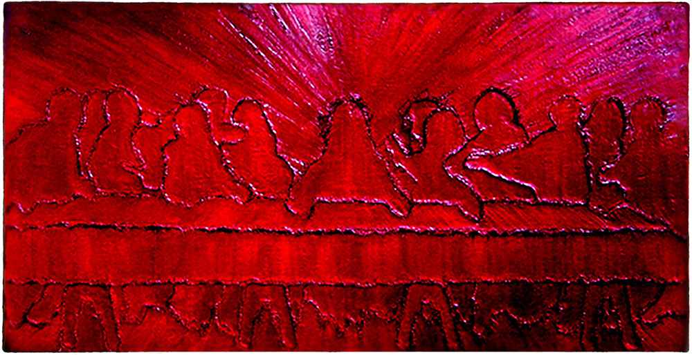 Red Last Supper, a painting by Guido Vrolix