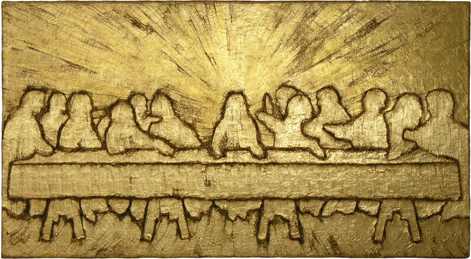Golden Last Supper, a painting by Guido Vrolix