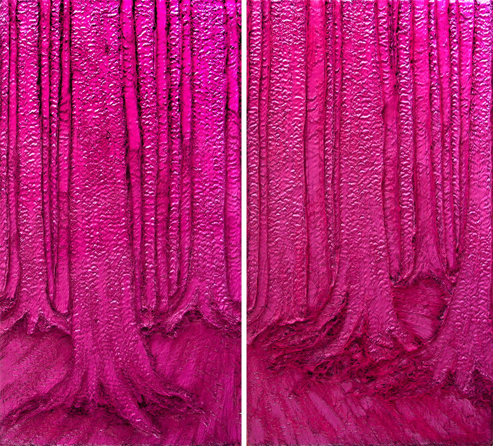 Pink Forest, a painting by Guido Vrolix